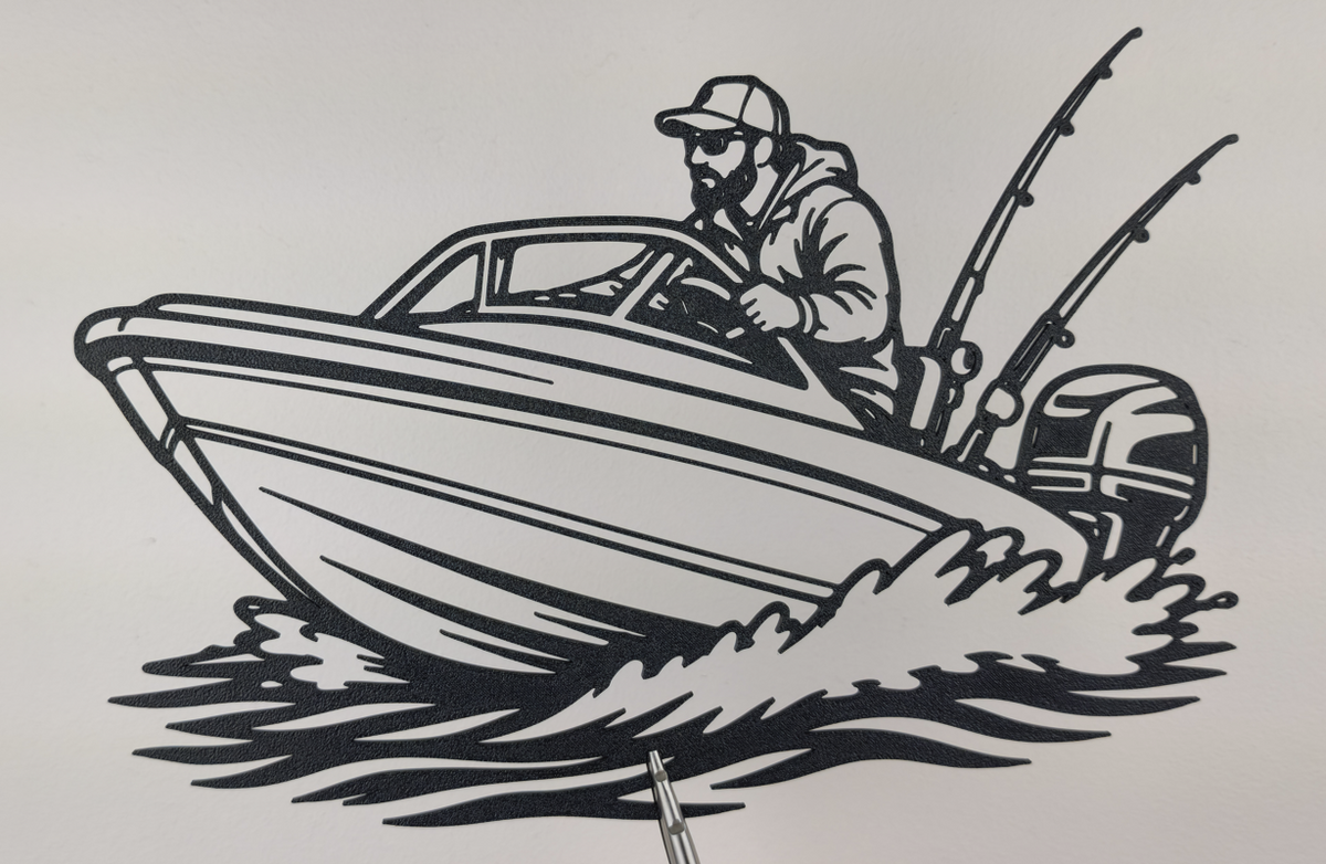 Fischerboot-Abenteuer 2D Wandkunst Wandbild Wanddeko Wanddekoration Advent