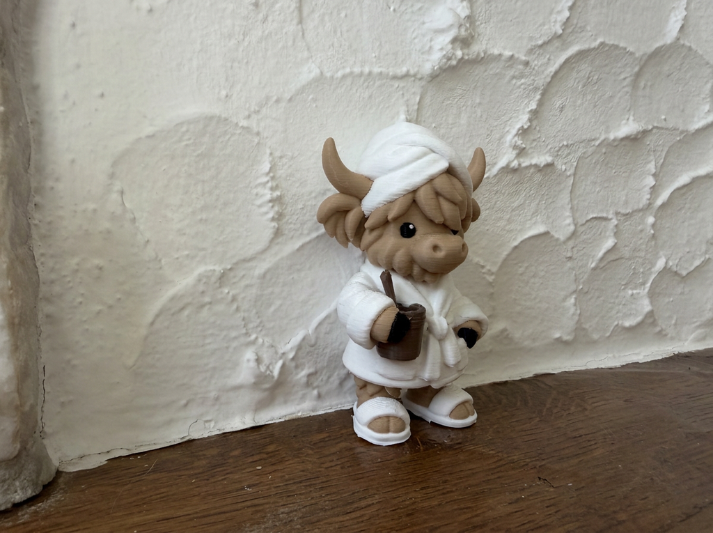 Figur Hochlandrind im Wellness-Spa Deko