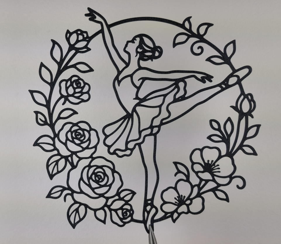 Ballerina Florale 2D Wandkunst Wandbild Wanddeko Wanddekoration Wohnzimmer