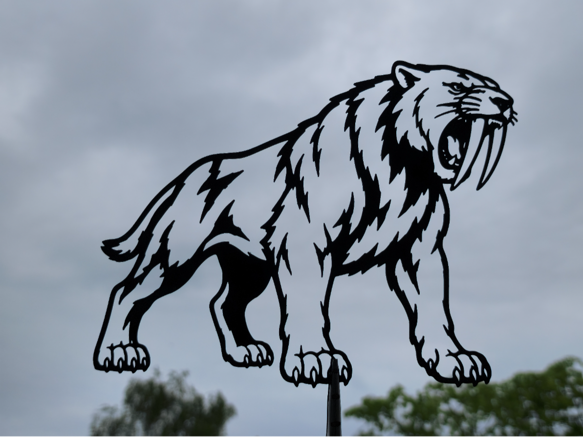 Säbelzahntiger 2D Wandkunst Deko Wandbild Wanddeko Wanddekoration Tiere